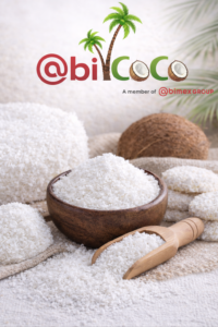 Desiccated coconut in baking applications for commercial bakery products