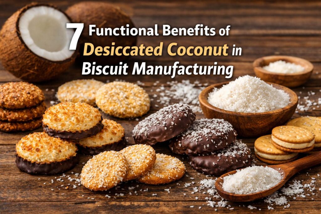 Desiccated coconut in biscuit manufacturing
