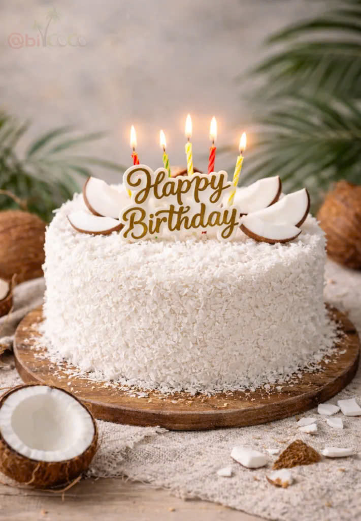 Cream Cake with Desiccated Coconut