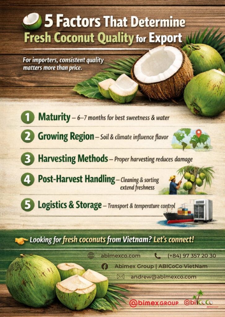 Fresh coconut quality