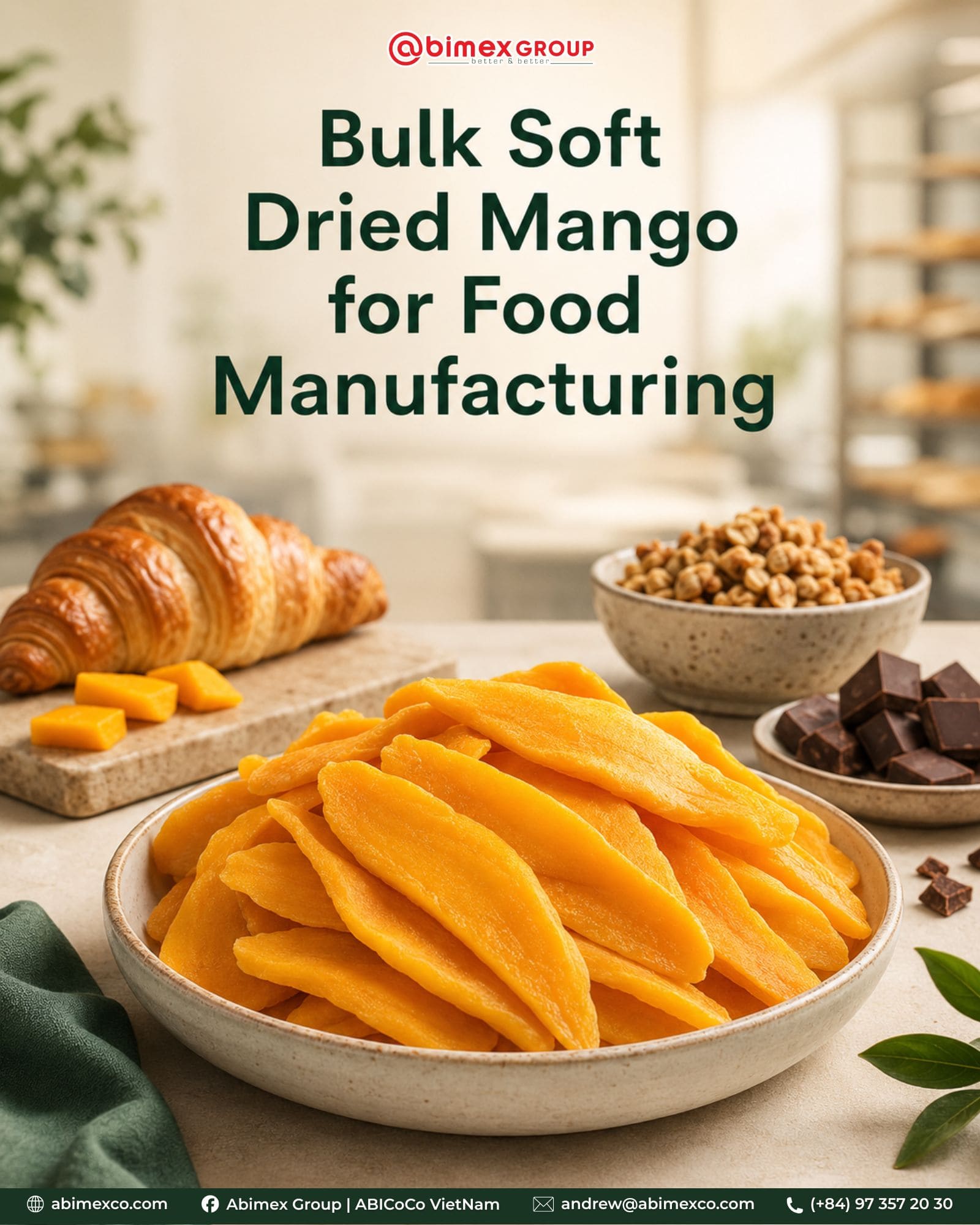Soft dried mango in bulk packaging for B2B buyers