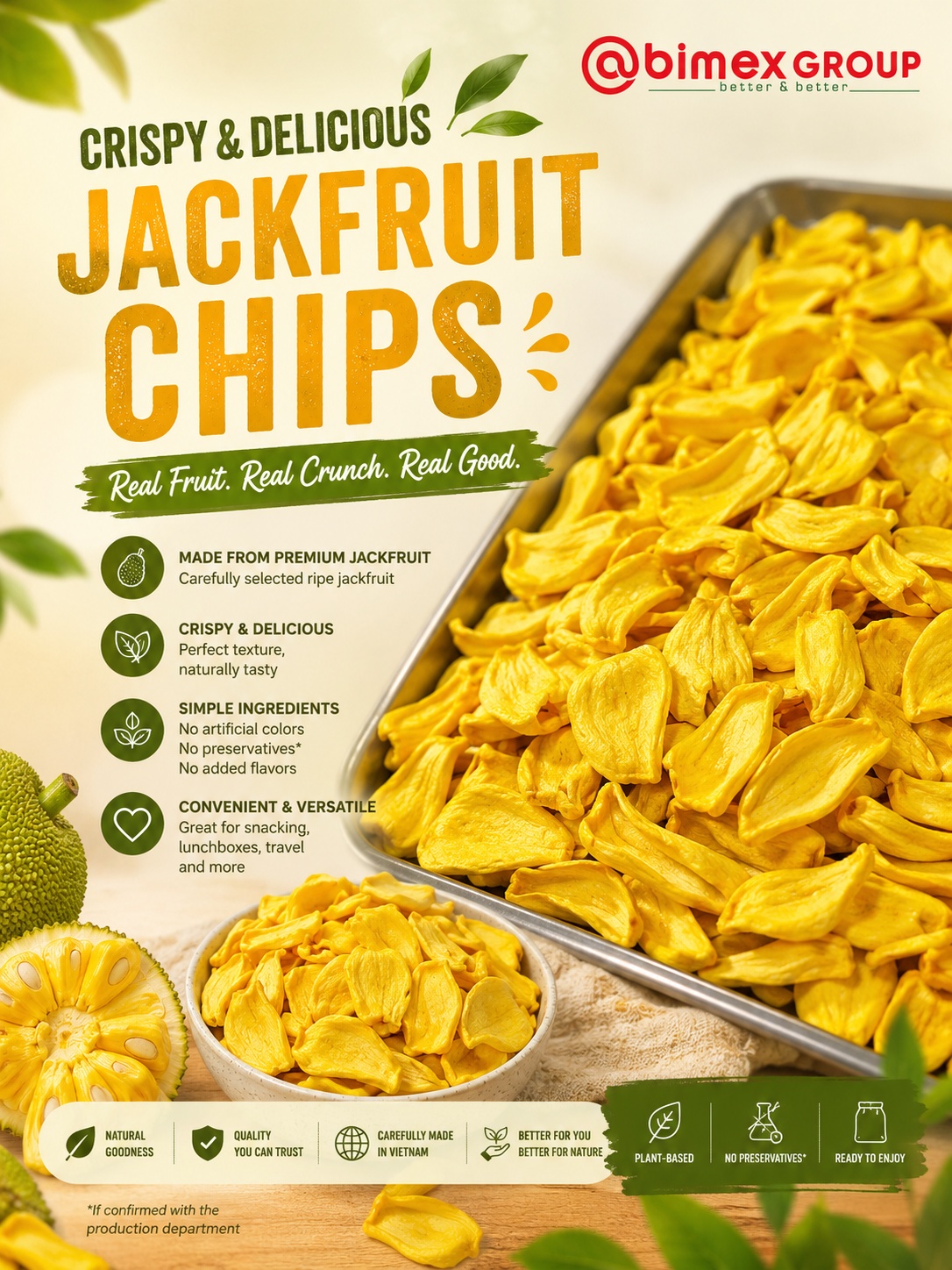 Kid-friendly jackfruit chips packed for a lunchbox snack